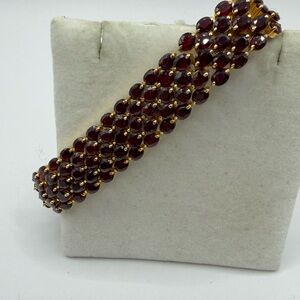 Stunning 5-row Ruby Bracelet in 14K Yellow Gold